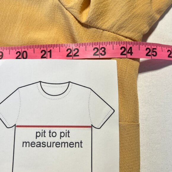 C.J. Banks by Christopher Banks Women's Blouse beige-mustard-yellow – Size 1X - Picture 7 of 8